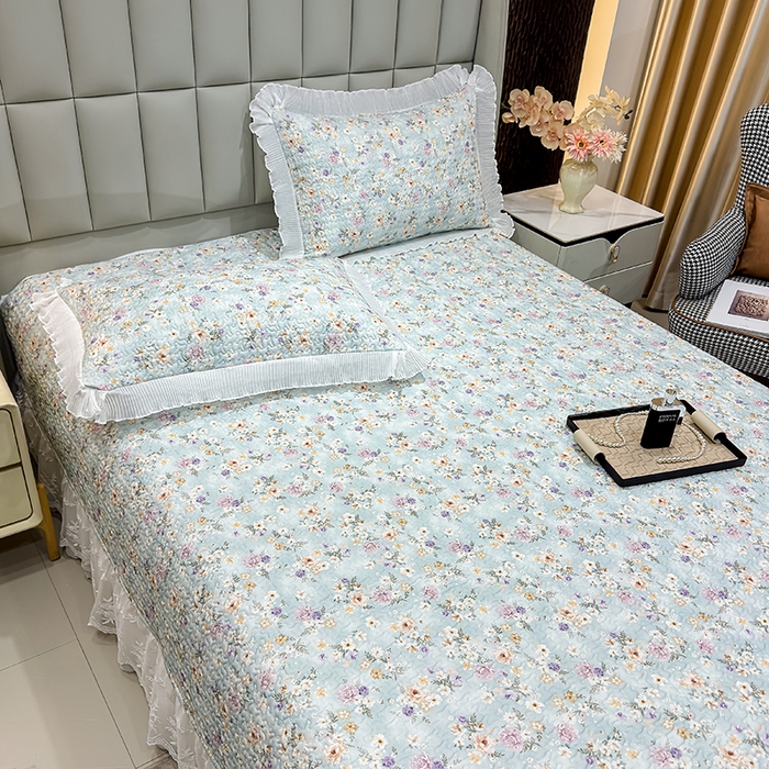 91家纺网 家纺一手货源 找家纺 冬然家纺 2026新款数码印花纯棉单床盖床盖单件单品床盖 甜甜夏日