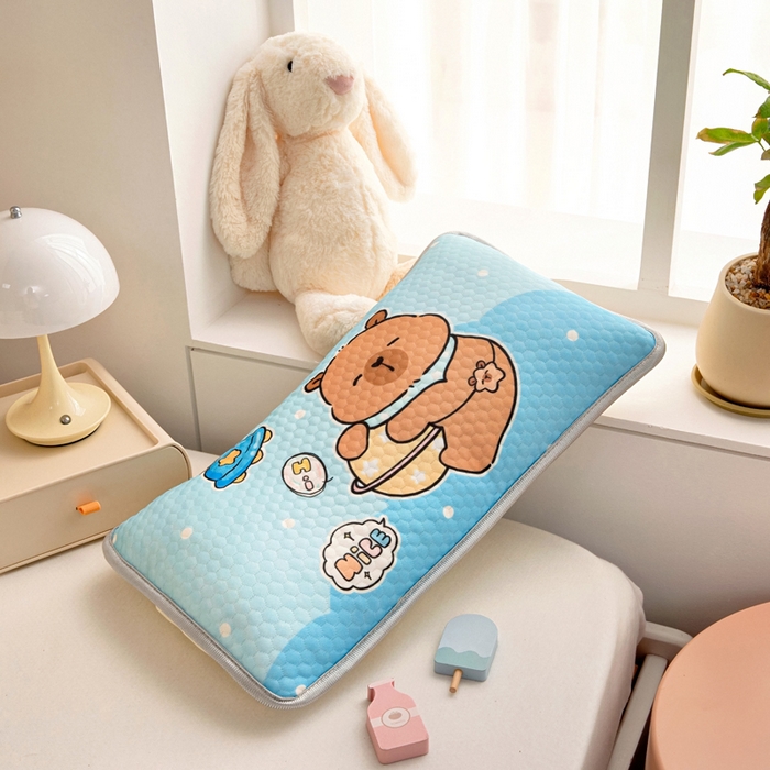 91家纺网 家纺一手货源 找家纺 富馨莱 2026新款儿童幼儿园凉豆豆枕套单枕套枕套单件 卡皮熊