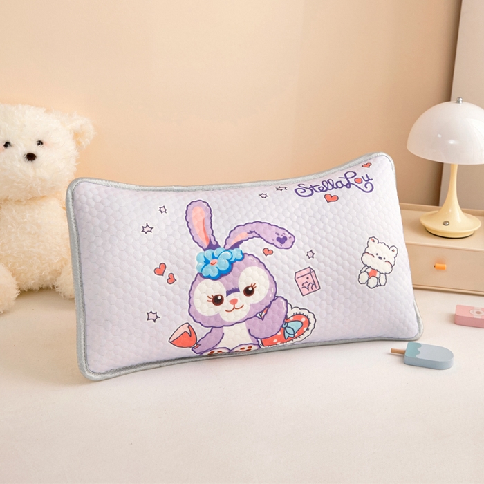 91家纺网 家纺一手货源 找家纺 富馨莱 2026新款儿童幼儿园凉豆豆枕套单枕套枕套单件 兔兔-紫