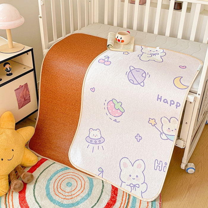 91家纺网 家纺一手货源 找家纺 （总）富馨莱 2026新款幼儿园古藤席冰丝席双面可用儿童凉席双面凉感