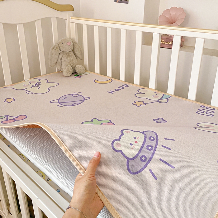 富馨莱 2026新款幼儿园古藤席冰丝席双面可用儿童凉席双面凉感 巴比兔