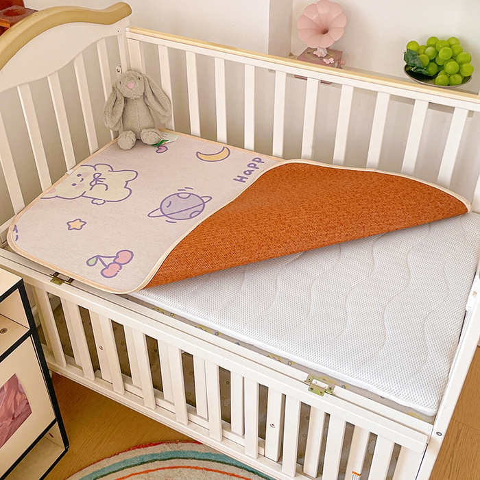 91家纺网 家纺一手货源 找家纺 富馨莱 2026新款幼儿园古藤席冰丝席双面可用儿童凉席双面凉感 巴比兔