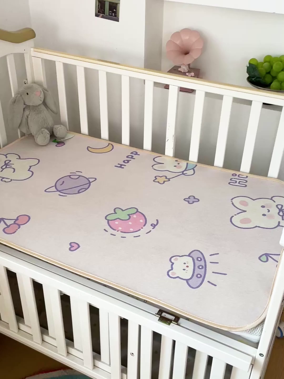 91家纺网 家纺一手货源 找家纺 富馨莱 2026新款幼儿园古藤席冰丝席双面可用儿童凉席双面凉感 巴比兔