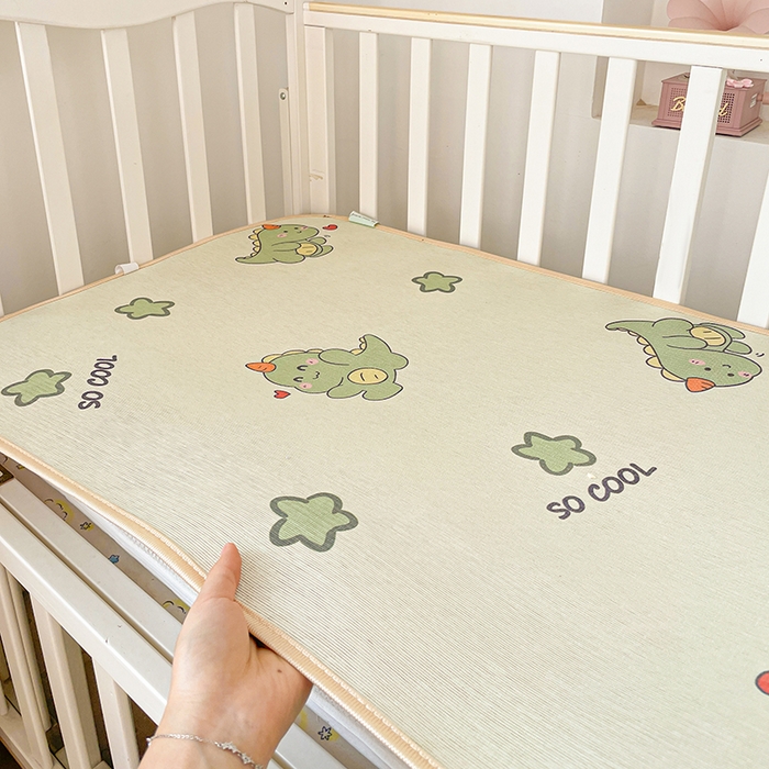 91家纺网 家纺一手货源 找家纺 富馨莱 2026新款幼儿园古藤席冰丝席双面可用儿童凉席双面凉感 独角龙