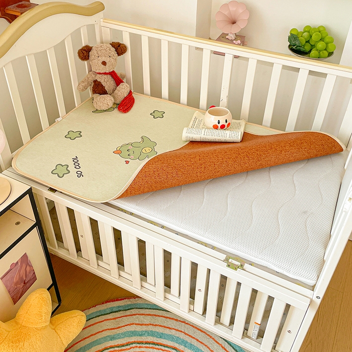 91家纺网 家纺一手货源 找家纺 富馨莱 2026新款幼儿园古藤席冰丝席双面可用儿童凉席双面凉感 独角龙