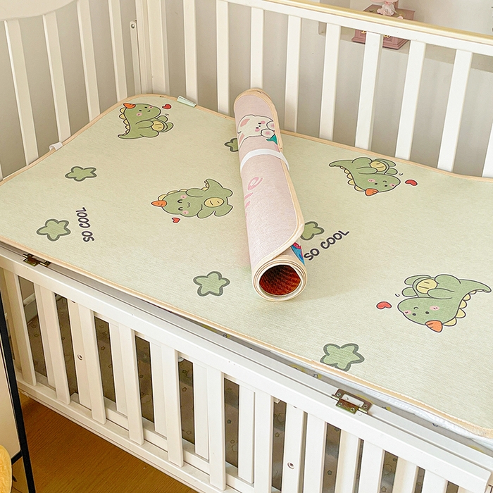 91家纺网 家纺一手货源 找家纺 富馨莱 2026新款幼儿园古藤席冰丝席双面可用儿童凉席双面凉感 独角龙