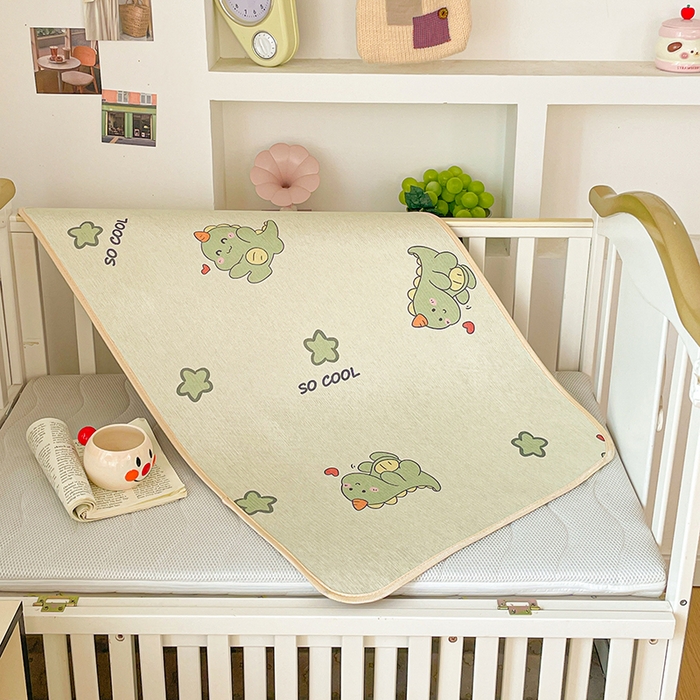 91家纺网 家纺一手货源 找家纺 富馨莱 2026新款幼儿园古藤席冰丝席双面可用儿童凉席双面凉感 独角龙