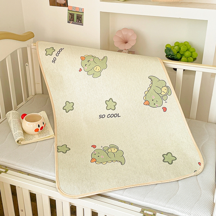 91家纺网 家纺一手货源 找家纺 富馨莱 2026新款幼儿园古藤席冰丝席双面可用儿童凉席双面凉感 独角龙