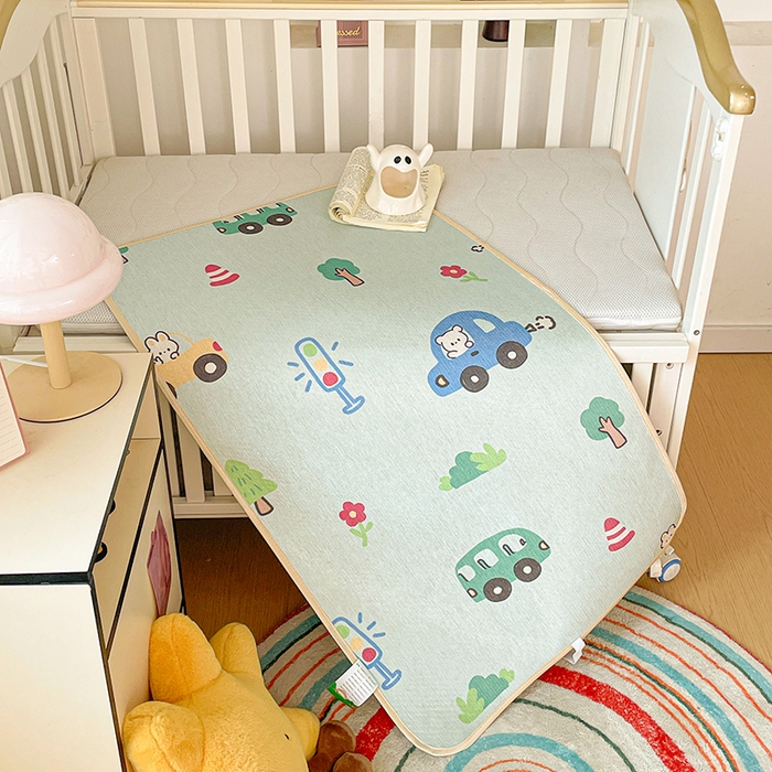 91家纺网 家纺一手货源 找家纺 富馨莱 2026新款幼儿园古藤席冰丝席双面可用儿童凉席双面凉感 开心车队