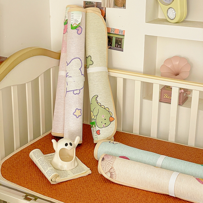 91家纺网 家纺一手货源 找家纺 富馨莱 2026新款幼儿园古藤席冰丝席双面可用儿童凉席双面凉感 组合图仅供展示-不可下单