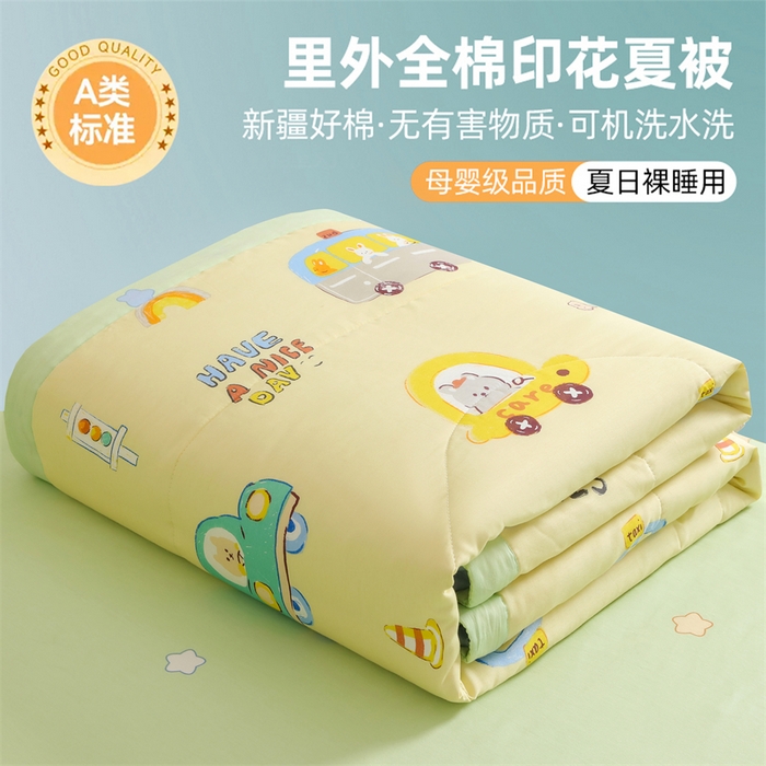栩裕纺织 2026新款全棉印染棉花夏被夏凉被空调被 汽车乐园