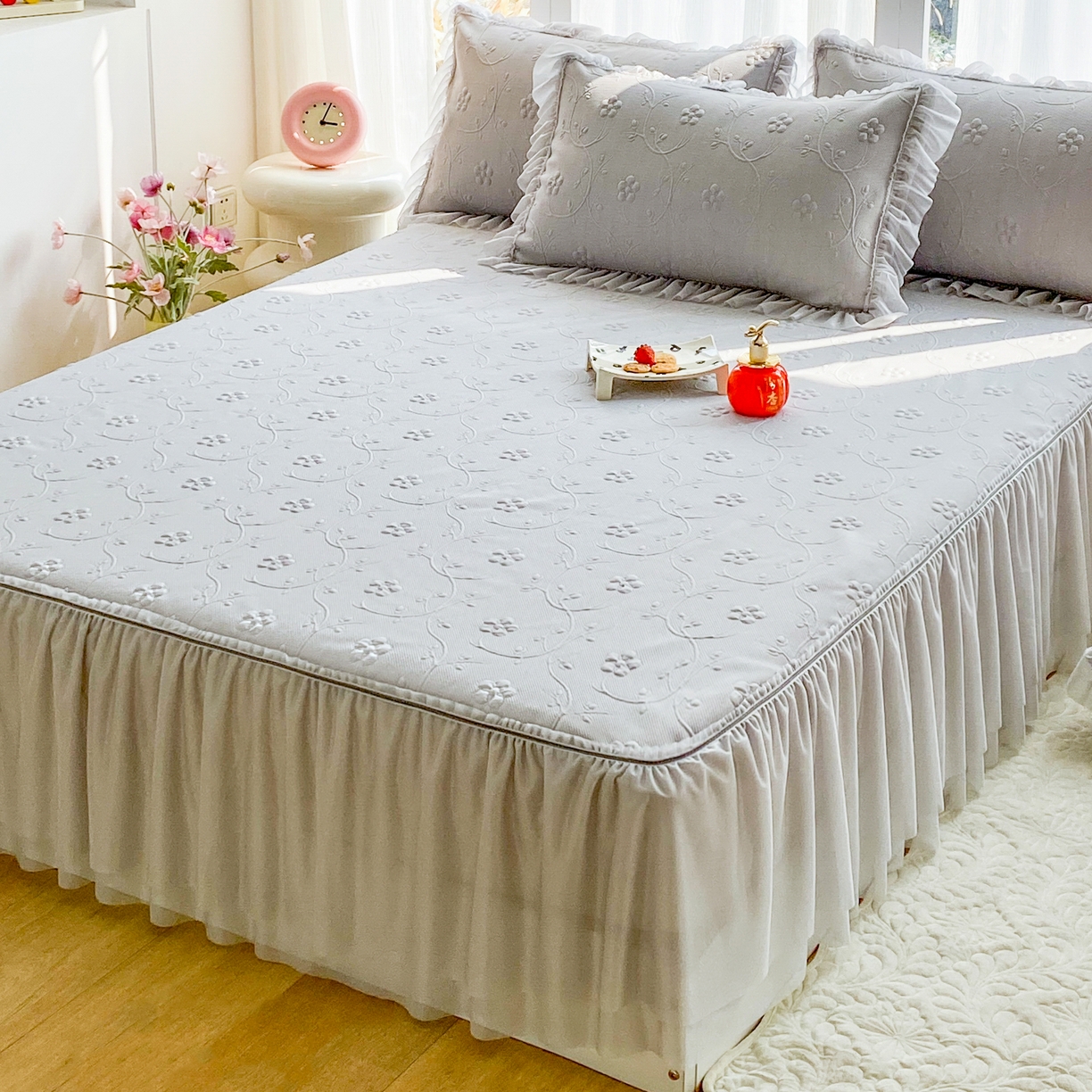 91家纺网 家纺一手货源 找家纺 （总）卡诗兰 2026春夏新款pe中分子凉感床裙凉席席子