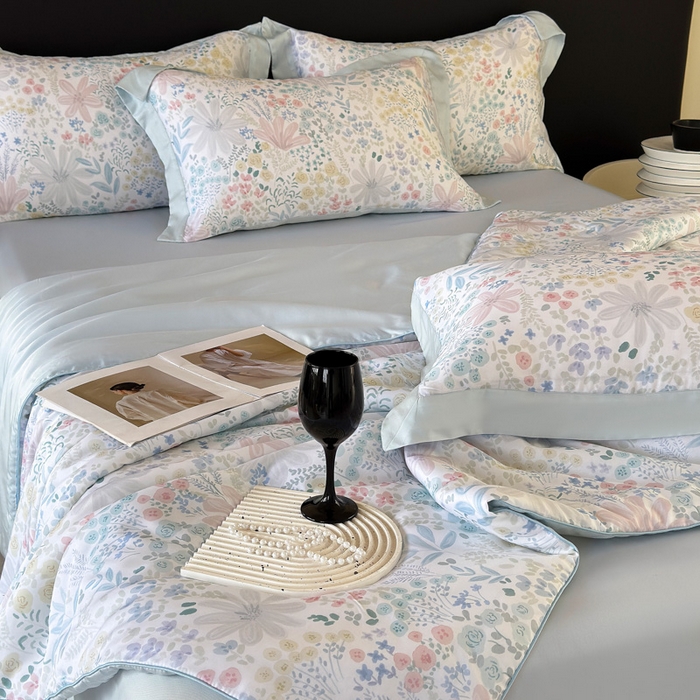 91家纺网 家纺一手货源 找家纺 梵克保罗 2026新款简约莱赛尔夏被夏凉被空调被四件套 星丛