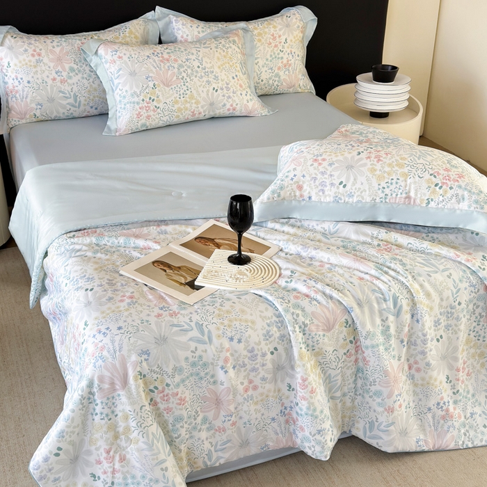 91家纺网 家纺一手货源 找家纺 梵克保罗 2026新款简约莱赛尔夏被夏凉被空调被四件套 星丛