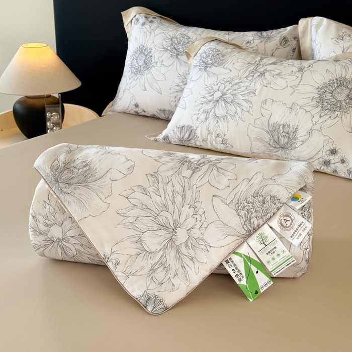 91家纺网 家纺一手货源 找家纺 梵克保罗 2026新款简约莱赛尔夏被夏凉被空调被 墨染疏芳