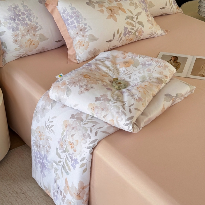 91家纺网 家纺一手货源 找家纺 梵克保罗 2026新款简约莱赛尔夏被夏凉被空调被 雾粉花信