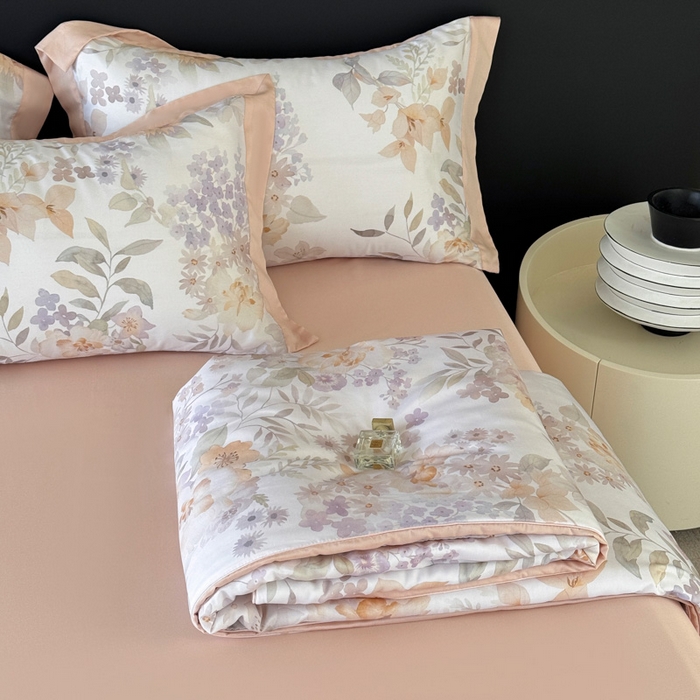 梵克保罗 2026新款简约莱赛尔夏被夏凉被空调被 雾粉花信