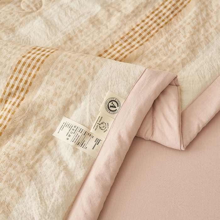 91家纺网 家纺一手货源 找家纺 简如 2026新款色织提花新疆棉花夏凉被四件套-织雅系列 织雅-驼