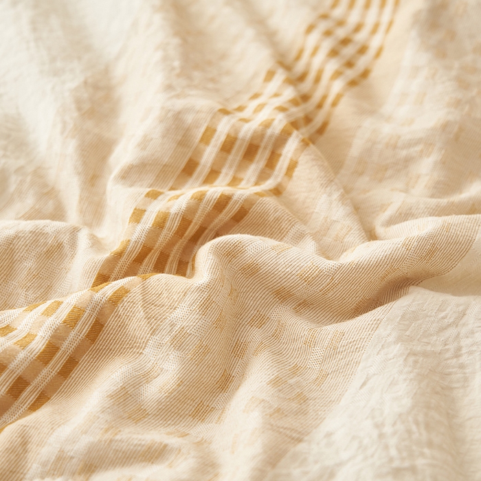 91家纺网 家纺一手货源 找家纺 简如 2026新款色织提花新疆棉花夏凉被四件套-织雅系列 织雅-驼