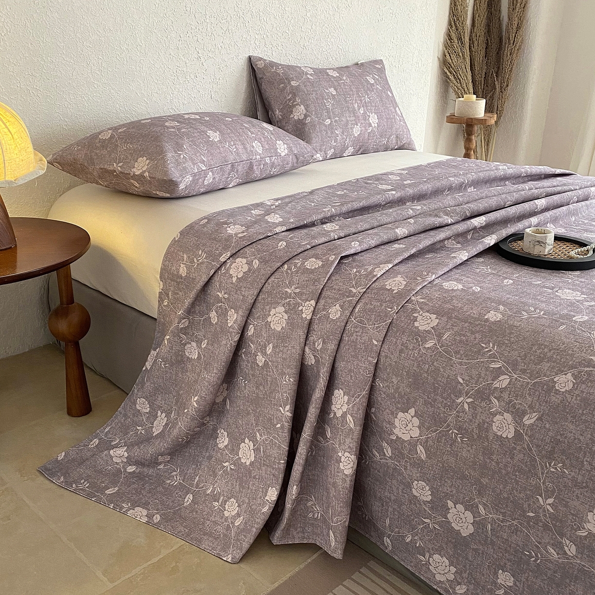 91家纺网 家纺一手货源 找家纺 （总）首爱家纺 2026新款亚麻老粗布印花床单