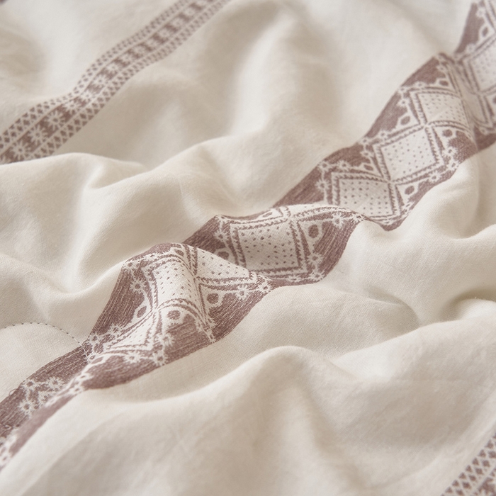 91家纺网 家纺一手货源 找家纺 简如 2026新款里外全棉色织提花新疆棉花夏凉被四件套详-简条系列 简条-灰