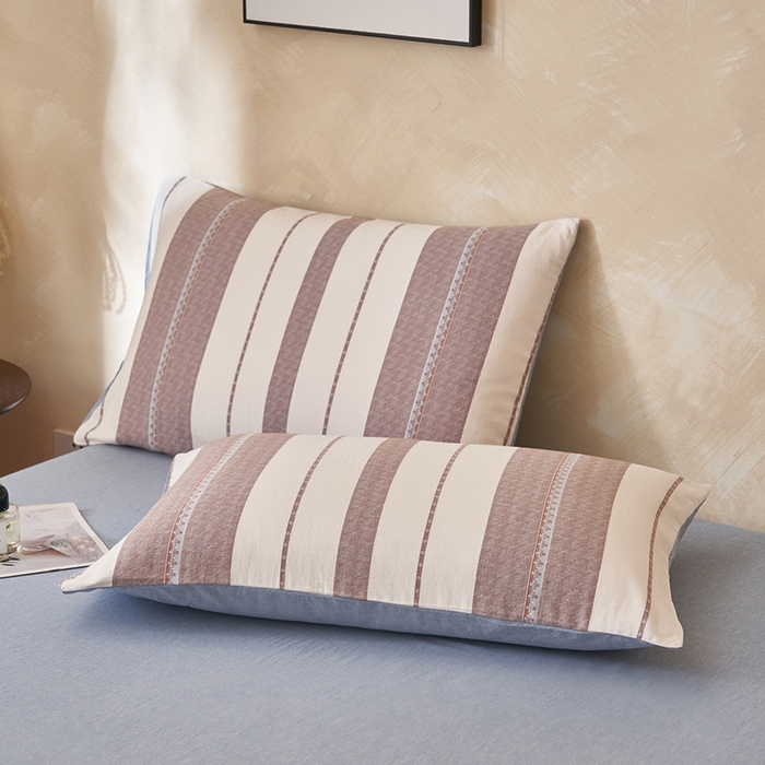 91家纺网 家纺一手货源 找家纺 简如 2026新款里外全棉色织提花新疆棉花夏凉被四件套详-简条系列 千鸟格-蓝