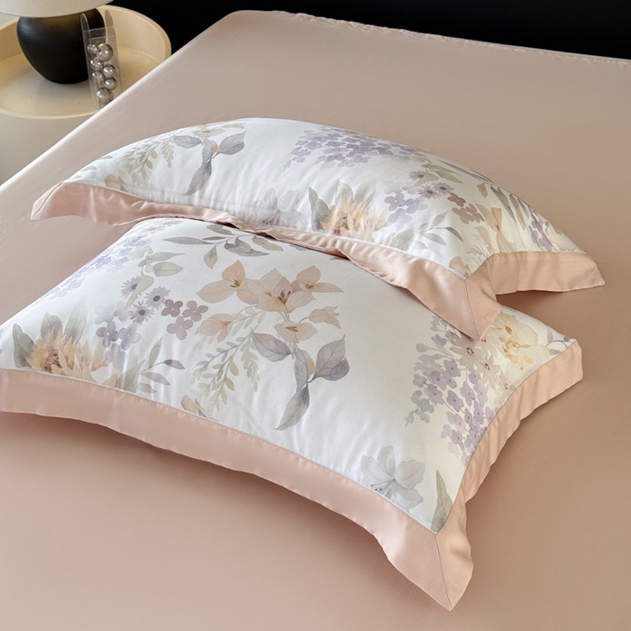 91家纺网 家纺一手货源 找家纺 梵克保罗 2026新款莱赛尔单枕套枕套单件单品枕套 雾粉花信