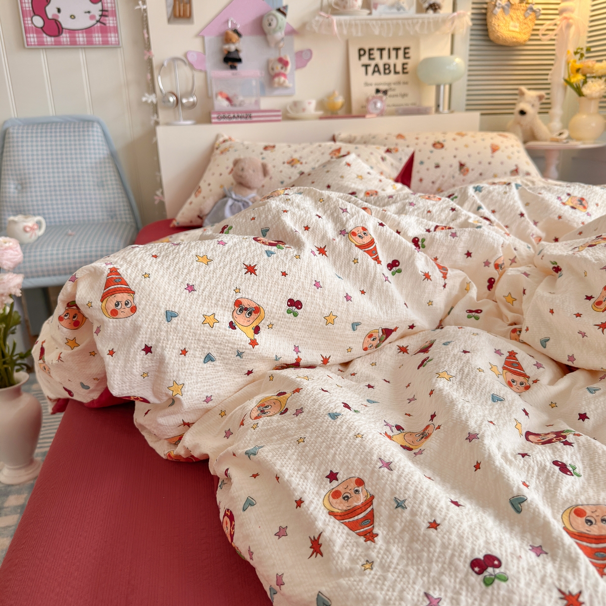 91家纺网 家纺一手货源 找家纺 （总）铺尚美家纺 2026新款小清新110g高品质直播热卖款A类泡芙棉双层纱四件套