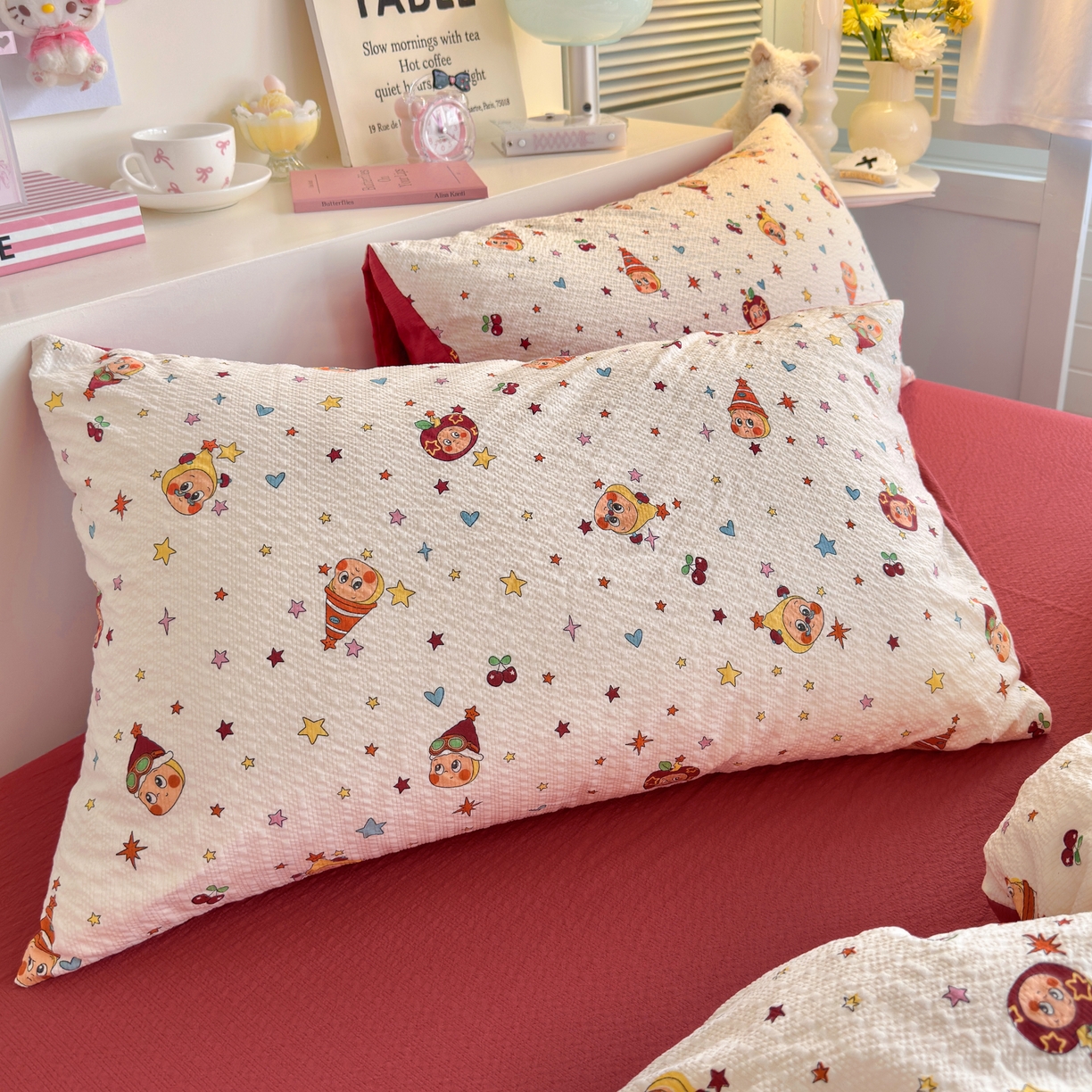 91家纺网 家纺一手货源 找家纺 （总）铺尚美家纺 2026新款小清新110g高品质直播热卖款A类泡芙棉双层纱四件套