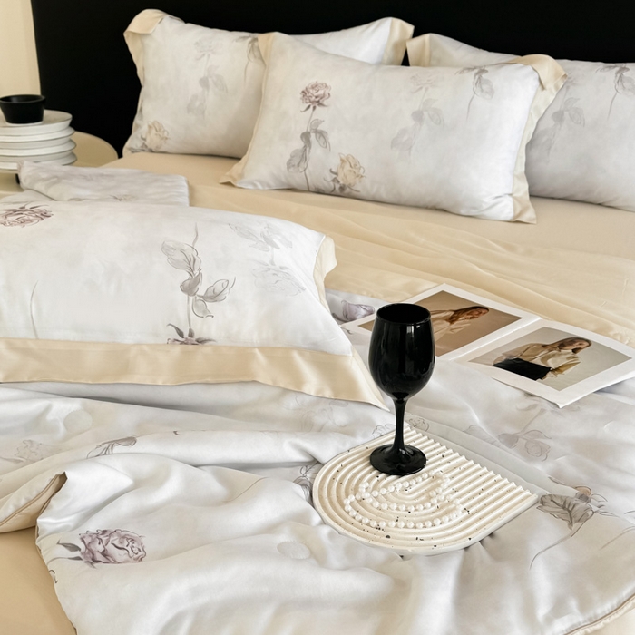 91家纺网 家纺一手货源 找家纺 （总）梵克保罗 2026春夏新款莱赛尔天丝夏被嵌绳款数码印花单夏被夏被四件套夏凉被单枕套