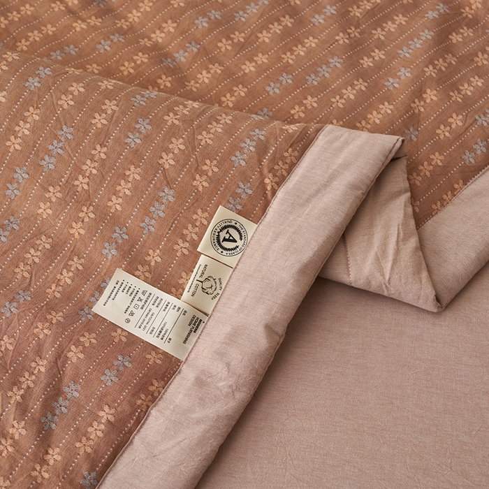 91家纺网 家纺一手货源 找家纺 简如 2026新款全棉60提花里外纯棉棉花夏凉被四件套 慧荣-驼米