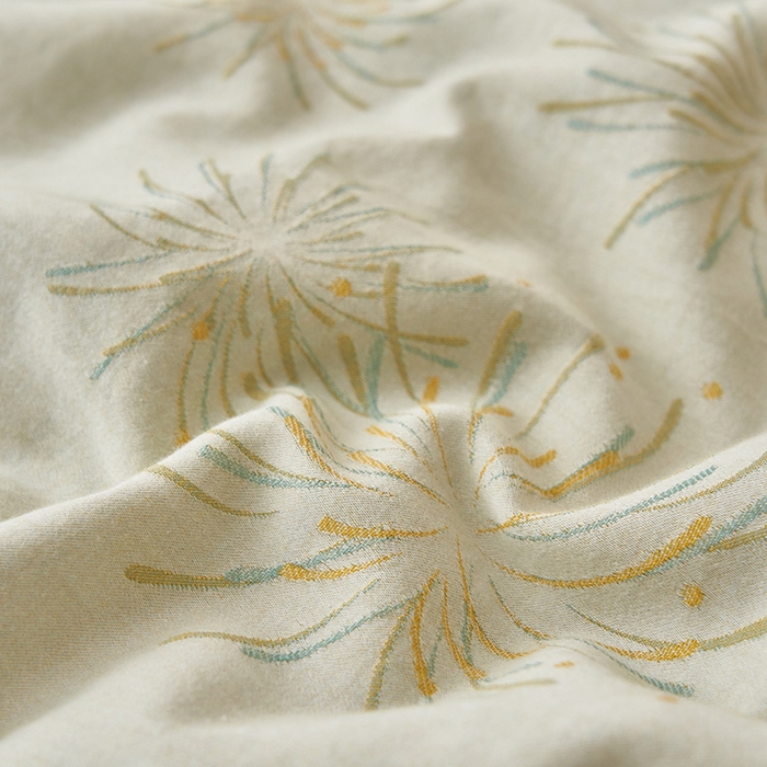 91家纺网 家纺一手货源 找家纺 简如 2026新款全棉60提花里外纯棉棉花夏凉被四件套 烟花草绿