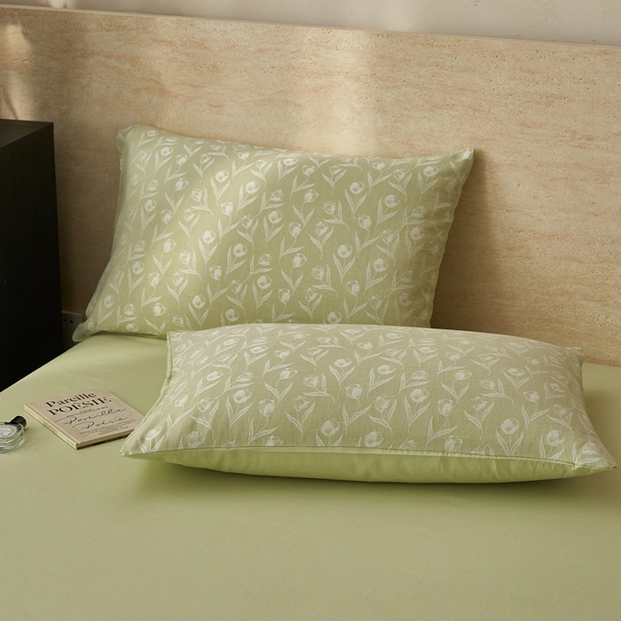 91家纺网 家纺一手货源 找家纺 简如 2026新款全棉60提花里外纯棉棉花夏凉被四件套 月光集-绿