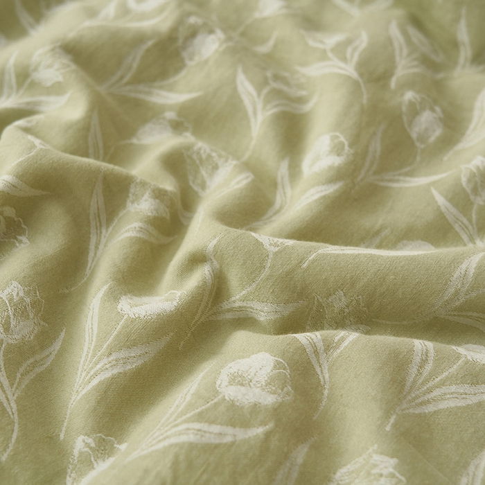 91家纺网 家纺一手货源 找家纺 简如 2026新款全棉60提花里外纯棉棉花夏凉被四件套 月光集-绿