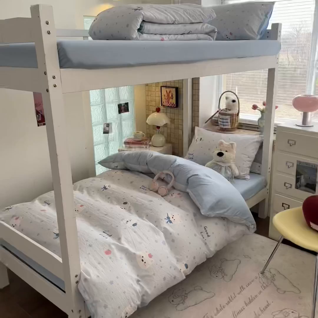 91家纺网 家纺一手货源 找家纺 （总）川悦生活 【提供买家秀】2026新款云感双层纱木棉学生床笠套件