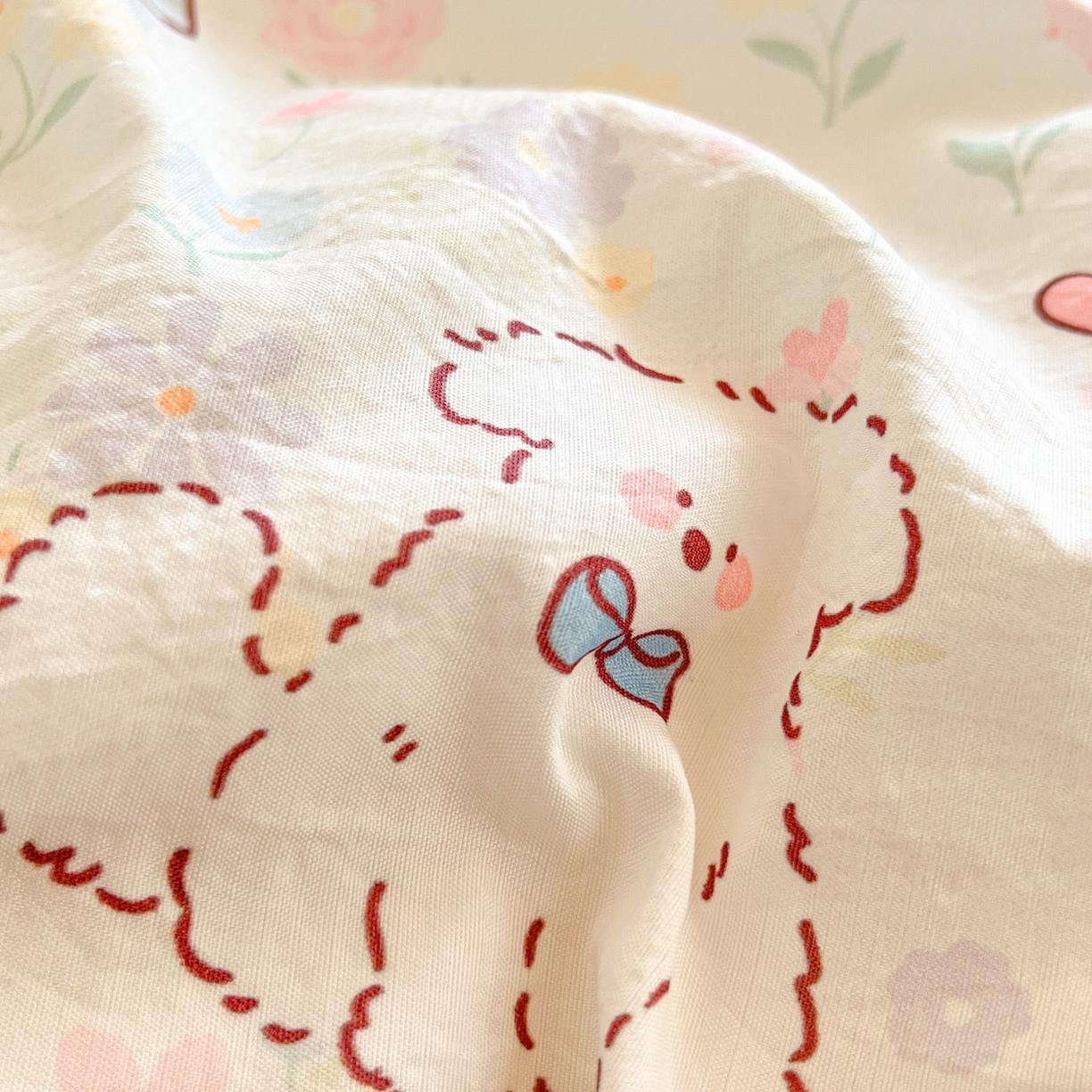 91家纺网 家纺一手货源 找家纺 川悦生活 【提供买家秀】2026新款云感双层纱木棉学生床笠套件 嘟嘟花园