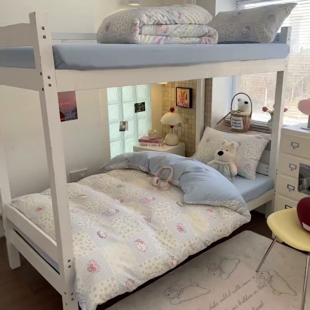 91家纺网 家纺一手货源 找家纺 川悦生活 【提供买家秀】2026新款云感双层纱木棉学生床笠套件 小猫庄园