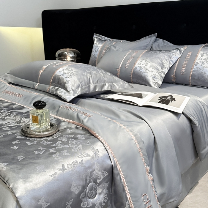 91家纺网 家纺一手货源 找家纺 金牛座家纺 2026新款水洗丝柔提花夏被空调被四件套 忆夏-高级灰