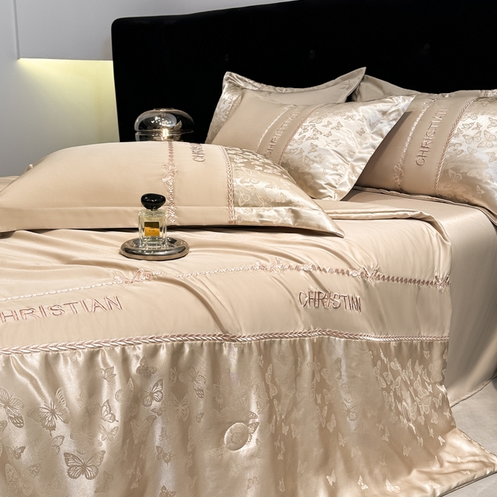 91家纺网 家纺一手货源 找家纺 金牛座家纺 2026新款水洗丝柔提花夏被空调被四件套 忆夏-香槟