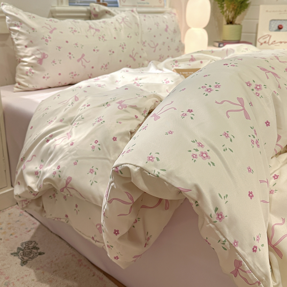 91家纺网 家纺一手货源 找家纺 （总）老K (原美阁） 2026新款夏季冰丝四件套印花简约水洗真丝单被套