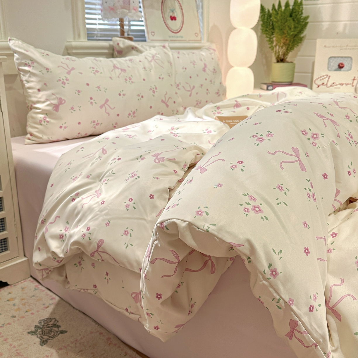 91家纺网 家纺一手货源 找家纺 （总）老K (原美阁） 2026新款夏季冰丝四件套印花简约水洗真丝单被套