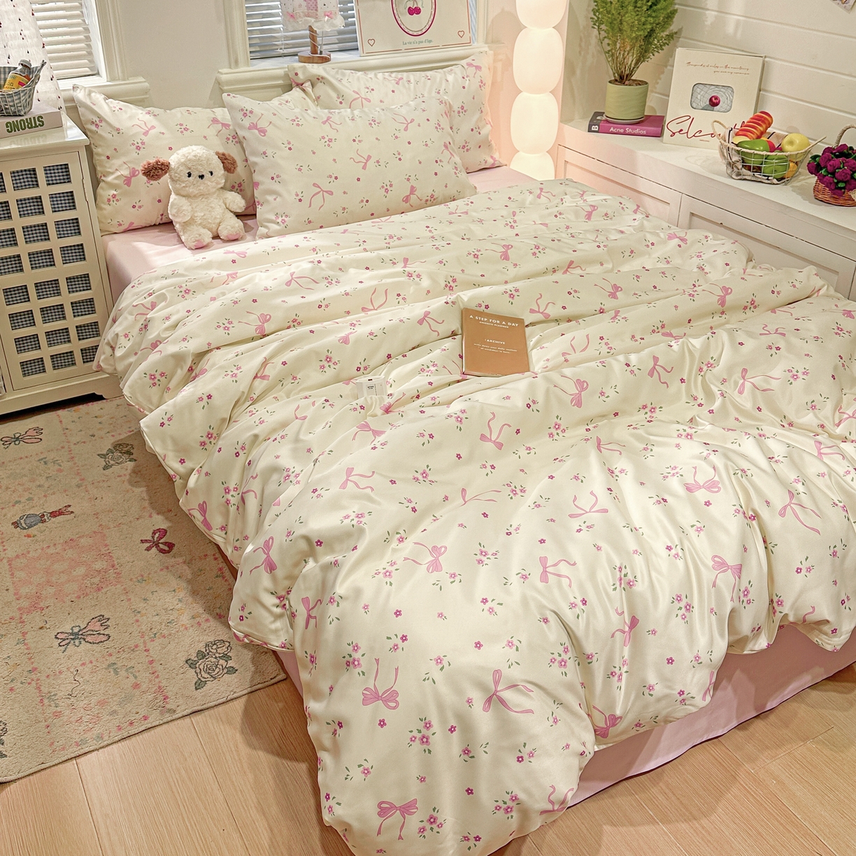 91家纺网 家纺一手货源 找家纺 （总）老K (原美阁） 2026新款夏季冰丝四件套印花简约水洗真丝单被套