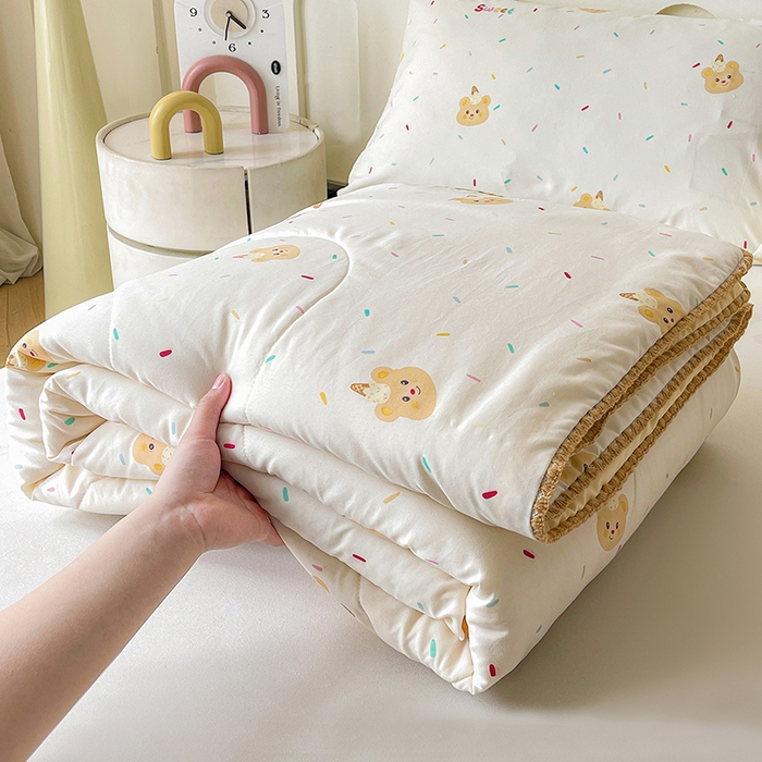 91家纺网 家纺一手货源 找家纺 （总）熙宴家纺 2026新款A类水洗双层纱100%新疆棉花印花夏被空调被夏凉被