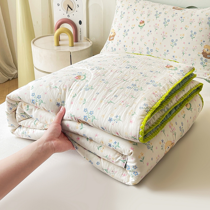 91家纺网 家纺一手货源 找家纺 （总）熙宴家纺 2026新款A类水洗双层纱100%新疆棉花印花夏被空调被夏凉被