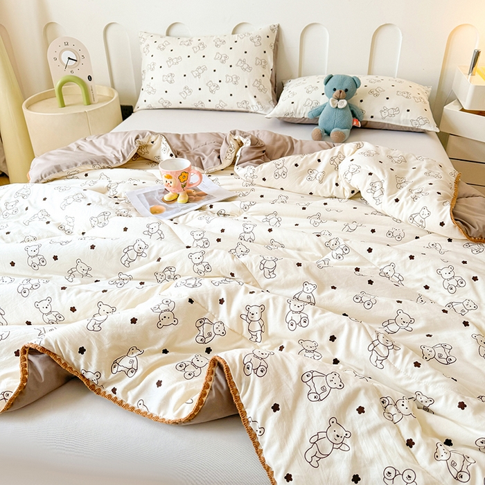 91家纺网 家纺一手货源 找家纺 （总）熙宴家纺 2026新款A类水洗双层纱100%新疆棉花印花夏被空调被夏凉被