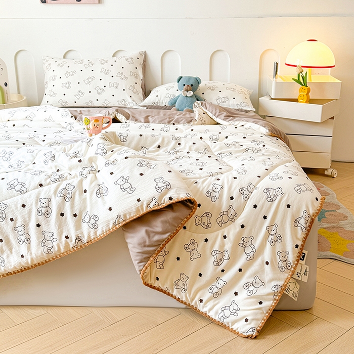 91家纺网 家纺一手货源 找家纺 （总）熙宴家纺 2026新款A类水洗双层纱100%新疆棉花印花夏被空调被夏凉被