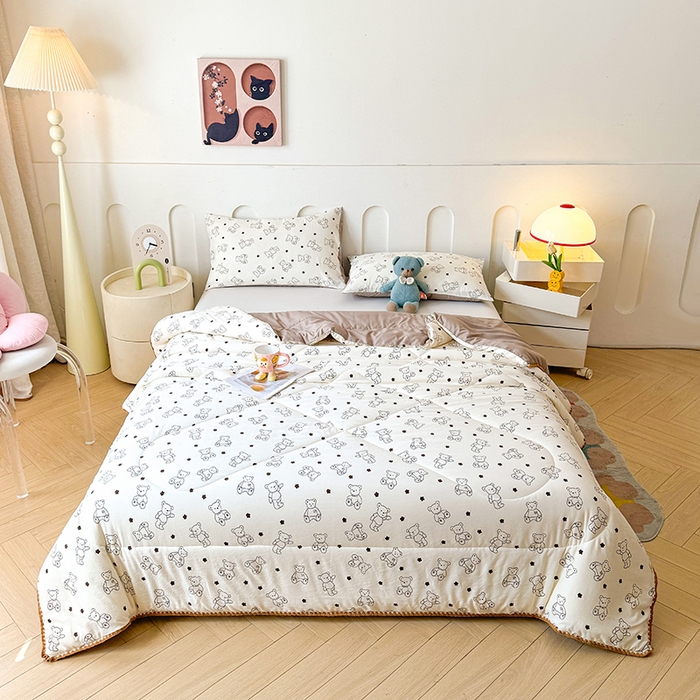 91家纺网 家纺一手货源 找家纺 （总）熙宴家纺 2026新款A类水洗双层纱100%新疆棉花印花夏被空调被夏凉被