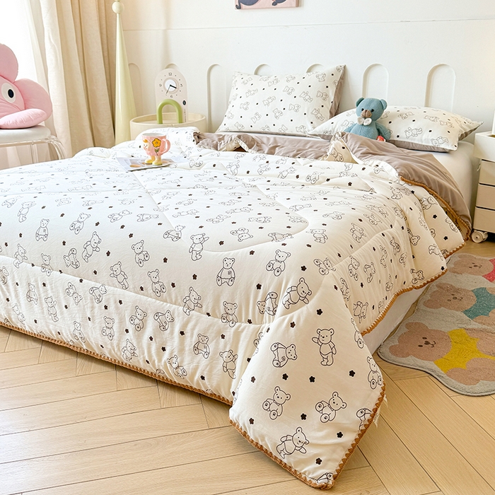 91家纺网 家纺一手货源 找家纺 （总）熙宴家纺 2026新款A类水洗双层纱100%新疆棉花印花夏被空调被夏凉被