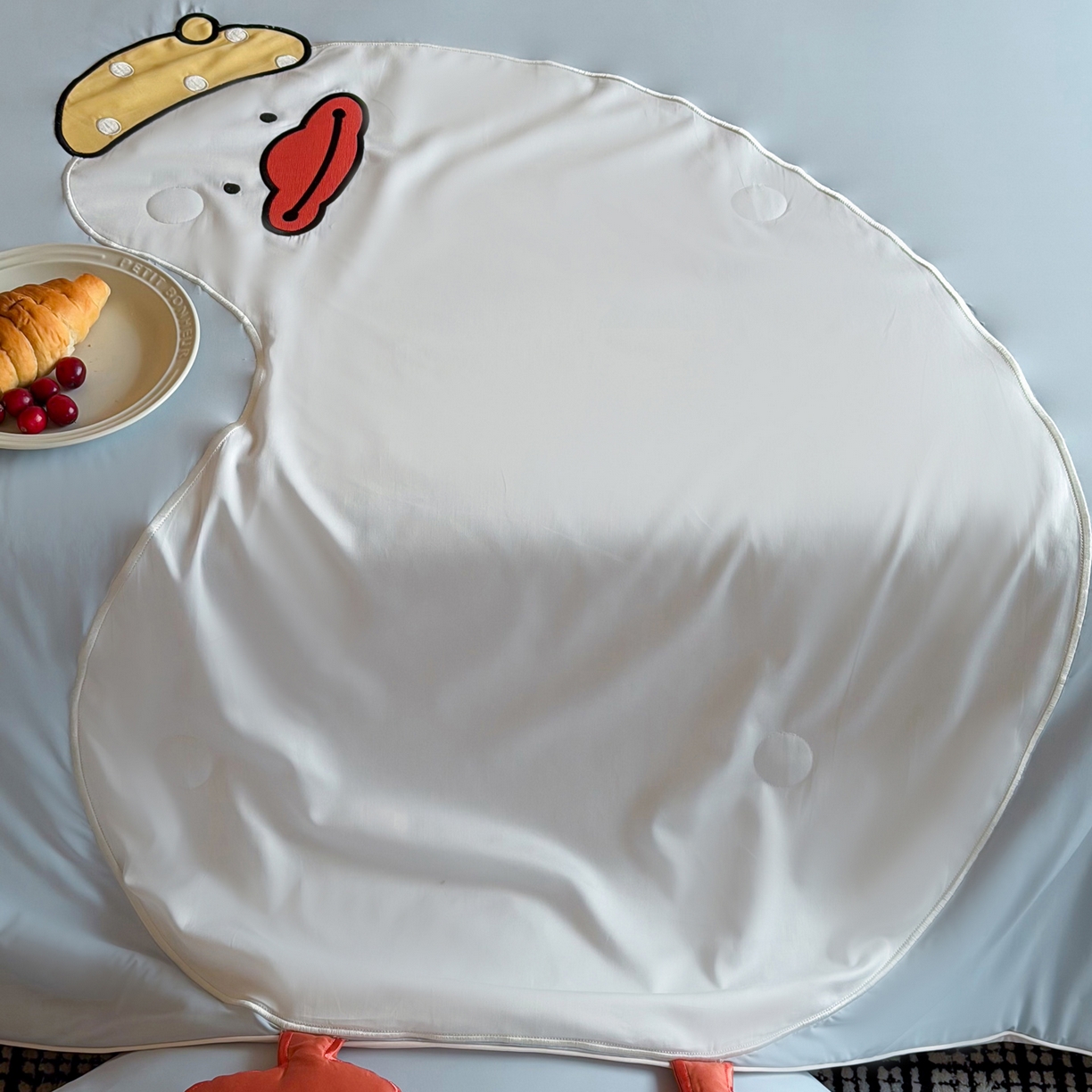 91家纺网 家纺一手货源 找家纺 佳汐蓝家纺 2026新款大版贴布绣花霜呼吸-凉感被夏被夏凉被空调被 歪头鸭