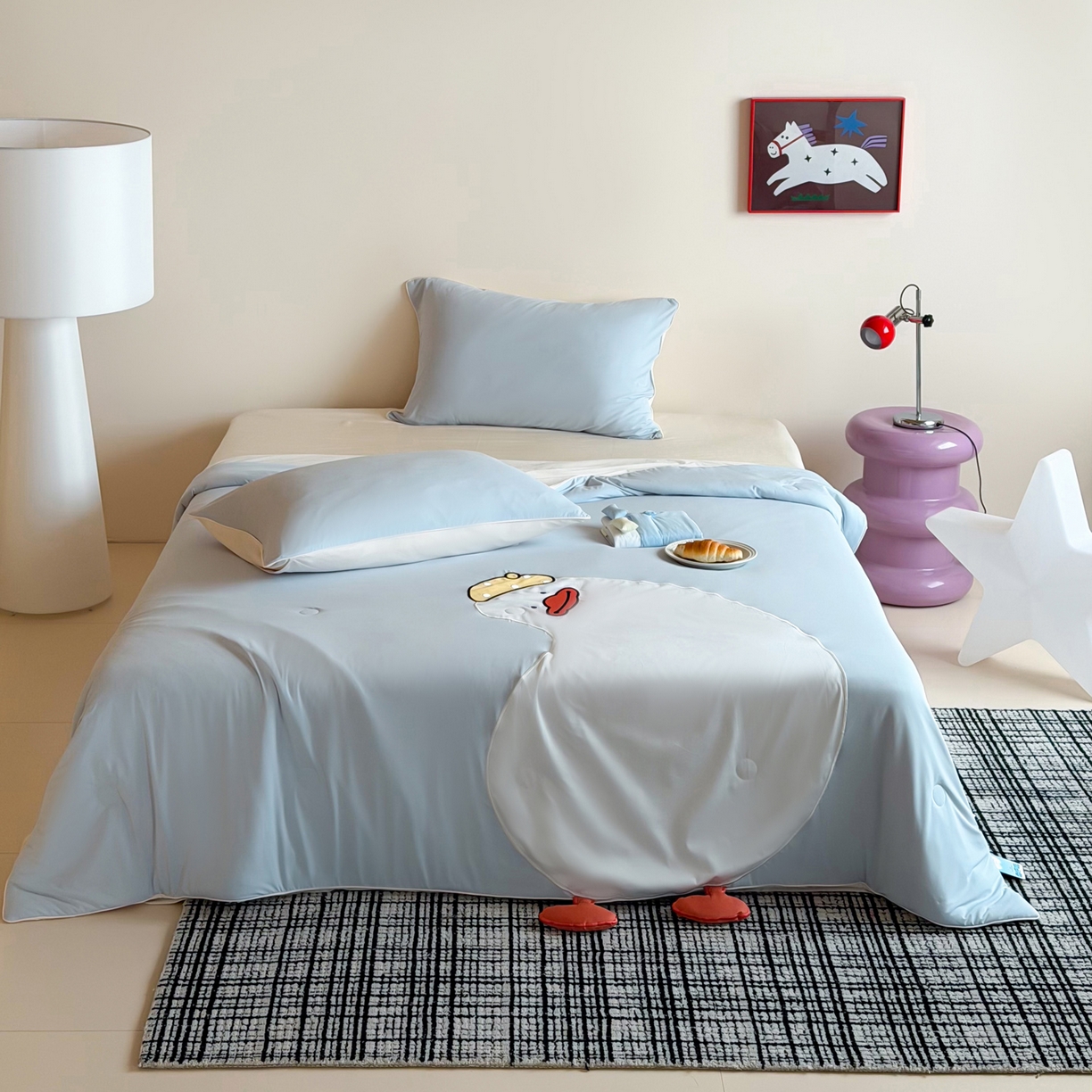 91家纺网 家纺一手货源 找家纺 （总）佳汐蓝家纺 2026新款大版贴布绣花霜呼吸-凉感被夏被夏凉被空调被